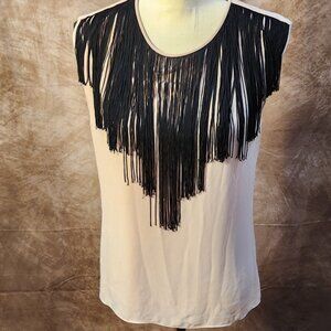 Fringe Open Back Top "Lyndsay" in Blush